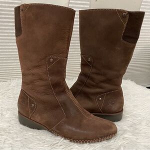 TIMBERLAND‎ COMFORIA BROWN MIDCALF SUEDE ZIP BOOTS , size 7.5 M